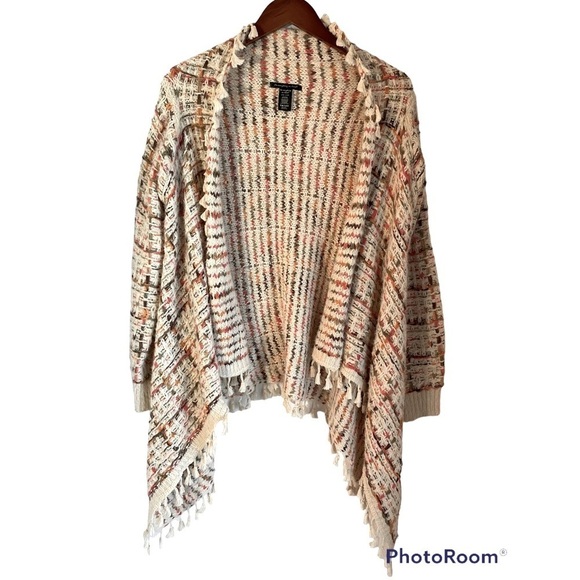 Anthropologie Do Everything in Love Open Cardigan Fringe Boho One Size Fall - Picture 1 of 8